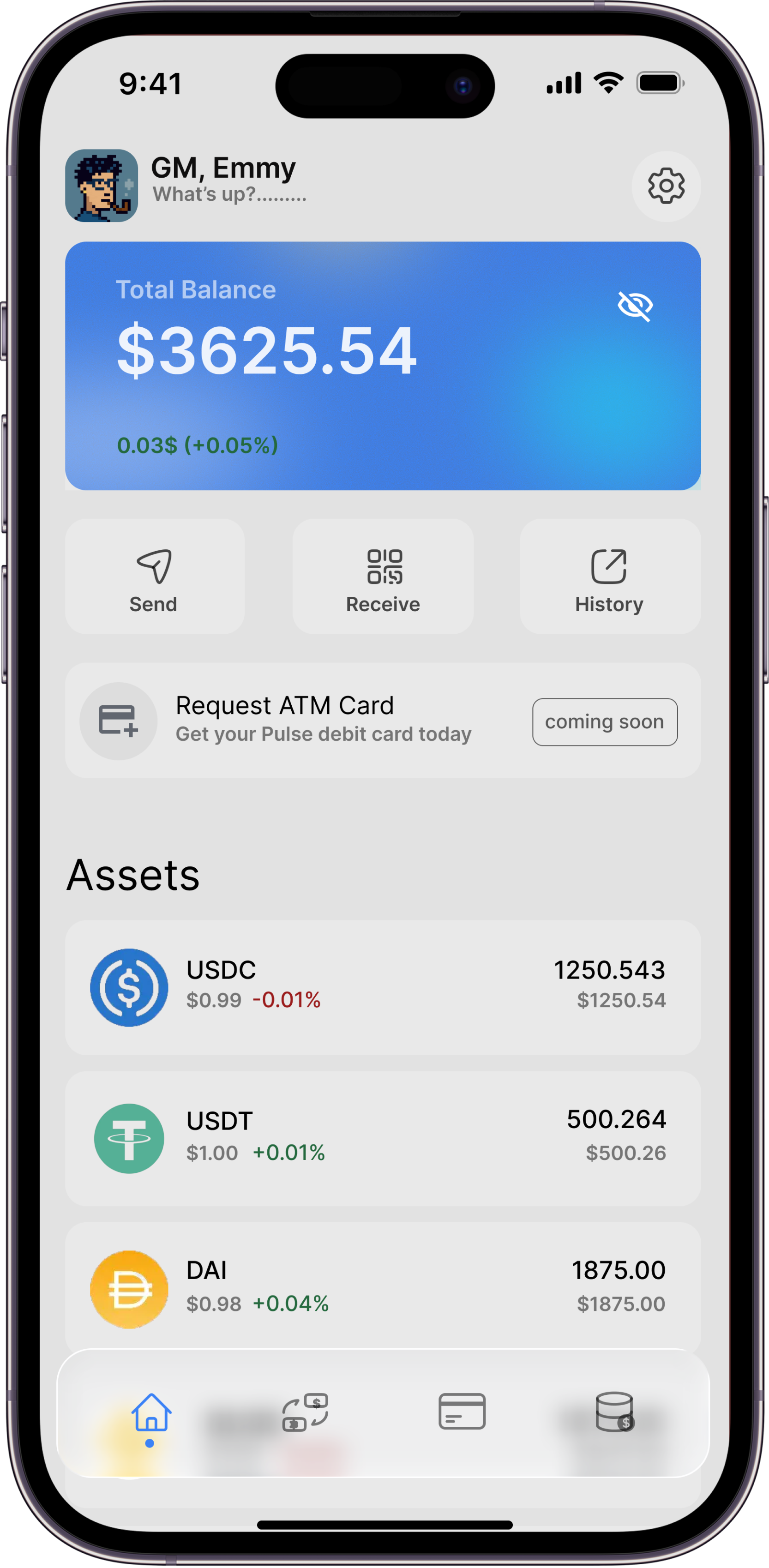 Pulse Wallet App Interface